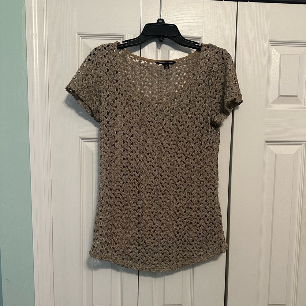 Banana Republic Shimmering Bronze Knit Top with attached Cami